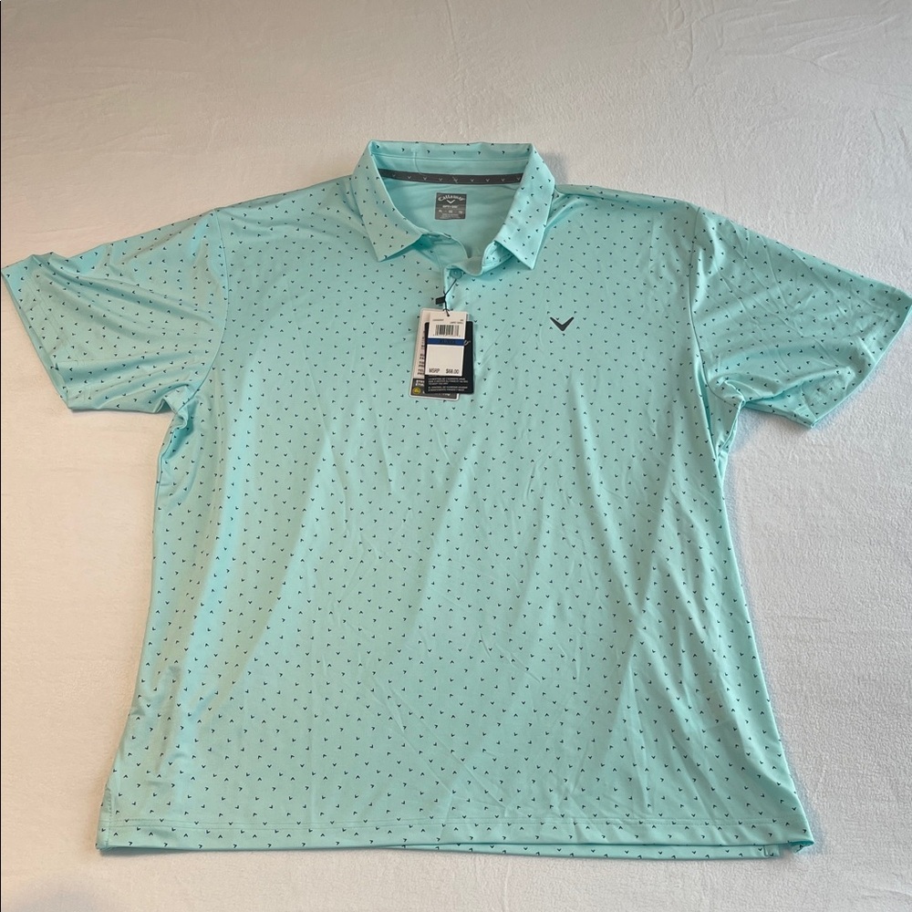 CALLAWAY OPTI-DRI TEAL TURQUOISE GOLF POLO NWT XL